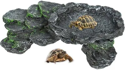 Productafbeelding van Reptielenholte - Aquariumgrot - Schildpadaccessoires - Terrariumdecoratie - Zonneplatform - Geschikt voor waterschildpadden - Aquariumdecoratie