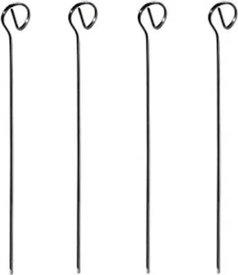 Produktbild von Schaschlikspieße aus Edelstahl, mit flachem Querschnitt, 21 cm, silber (4er Pack)