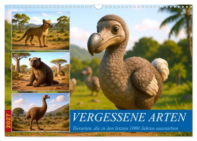 Produktbild von Vergessene Arten (Wandkalender 2027 DIN A3 quer), CALVENDO Monatskalender