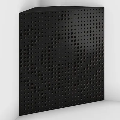 Produktbild von 4er-Set Eck-Bassfallen Universe-F Samt 50x50x15 cm, Schwarz/Schwarz