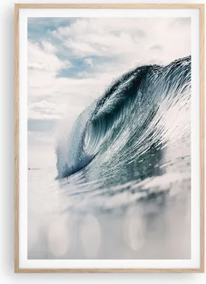 Produktbild von Gerahmtes Poster - Rahmen in heller Eiche - Welle Meer Ozean - 70x100 cm - Wand Bild - Wanddeko - Wandbilder - Kunstposter - Wandposter - Bilderrahmen - Bilder - Kunstdruck - P2NPA70x100-4516