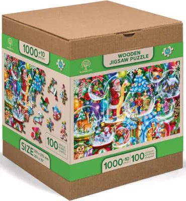 Zdjęcie produktu dla Holzstadt drewniane puzzle XL, 1010 elementów, śnieżki