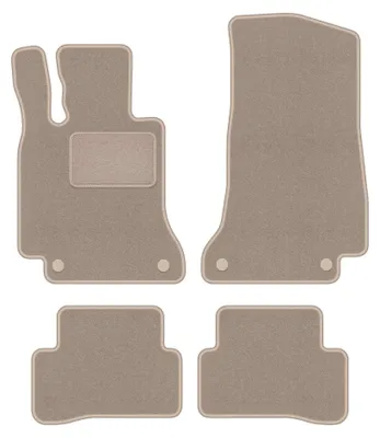 Immagine prodotto di Tappetini in moquette per Mercedes C W205 con poggiapiede 2015- (station wagon/berlina) – set 4 pezzi, beige, su misura – Wielganizator LUX
