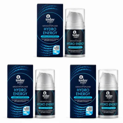 Produktbild von today men Gesichtsfluid Hydro Energy – 50 ml ( 3 Pack)