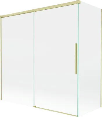 Produktbild von Mexen Rox Duschabtrennung 2-flügelig verschiebbar 160 + 70 x 150 cm, transparent, gold gebürstet - 8C9-160-070-55-00