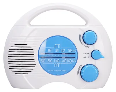 Immagine prodotto di Radio da doccia, impermeabile, con volume regolabile, AM/FM, ideale per il bagno, portatile, con sintonizzazione semplice, colore blu