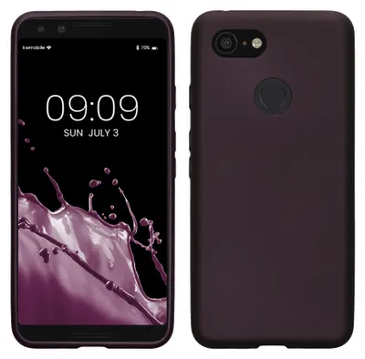 Produktbild von kwmobile Handyhülle für Google Pixel 3 Hülle - Silikon Case metallisch schimmernd - Schutzhülle Cover - Metallic Brombeere