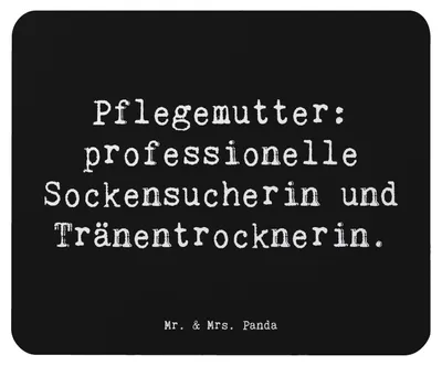 Produktbild von Mr. & Mrs. Panda Mousepad Spruch Pflegemutter Heldin - Schwarz - Geschenk, Trost, Familie, pc, Geschenke, Mouse Pad, Dankeschön, Mauspad, mousematte, Alltagsheldin