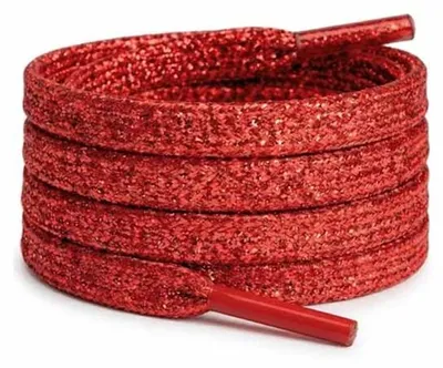 schnuersenkel glitzer flach rot