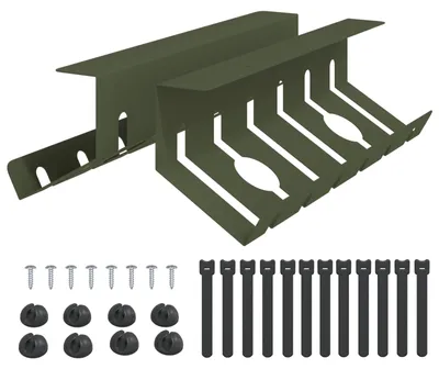 Productafbeelding van vidaXL Kabelorganizer voor onder het bureau, 2 stuks, olijgroen