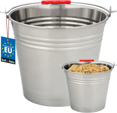 Obrázek produktu pro KOTARBAU® Kovový kbelík 8 l, vhodný pro potraviny, plechový kbelík, nerezový kbelík, kbelík na úklid, odolný proti korozi, kbelík na popel, kbelík z oceli