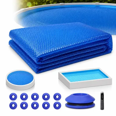 Produktbild von Mucola Poolfolie Solarplane Solarfolie Poolheizung Solarheizung Wärmeplane Einbaubecken, Quick-Up-Pools, Stahlwandbecken - Blau 600x400 cm