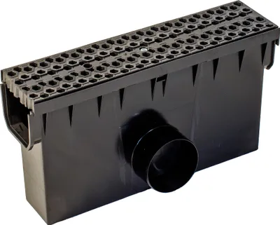 Produktbild von ScarMaxx Hofablauf Hofsinkkasten Fangkorb Stegrost DN110 Rost Bienenwabe Schwarz