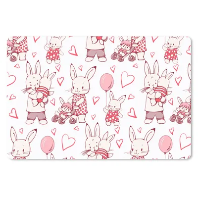 Produktbild von MuchoWow® Mauspad Mousepad Kaninchen - Liebe - Muster 27x18 cm - Mousepads - Maus Mat - Pad - Mausunterlage - Büroartikel - Desk Matten