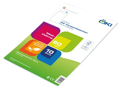 Obrázok produktu pre ÖKI obálka C4, 10 kusov, lepiaca obálka, 229x324 mm, 90 g, biela