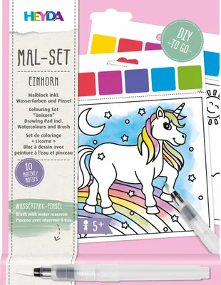 Produktbild von HEYDA Wasserfarben-Malset "Einhorn" 10 Motive