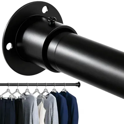 Produktbild von Ausziehbare Kleiderstange für Schränke - 43-133 cm - Schwarz, Metall - Zur Wandmontage
