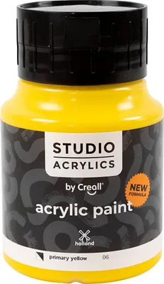 Produktbild von Creall Studio-Acrylfarbe, halbdeckend, Primärgelb (06), 500 ml 1 Flasche