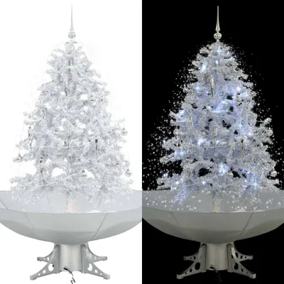 Produktbild von Schneiender Weihnachtsbaum mit Schirmfuß Weiß 140 cm