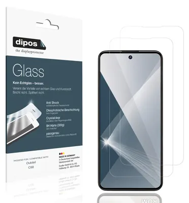 Obrázok produktu pre 2 ochranné fólie pre telefón Oukitel C68 – nárazuvzdorná fólia 9H, vyrobená z tvrdeného skla (plastového skla)