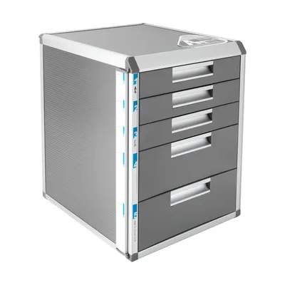 Obrázek produktu pro 5 přihrádek Kovový box na dokumenty Organizátor zásuvek Box Uzamykatelný panel pro značení hliníkové slitiny Box na dokumenty Robustní organizér Box