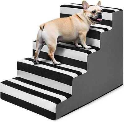 Immagine prodotto di Scala per piccoli animali, 3 gradini, schiuma ad alta densità, antiscivolo, 45x56x75 cm