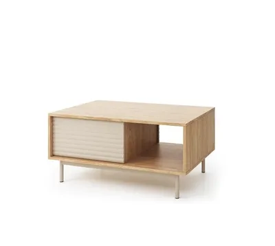 Produktbild von Couchtisch TIRON, Moderner Wohnzimmertisch, Sofatisch mit Ablagefläche, Design Couchtisch für Wohnzimmer, Kaffeetisch in Eiche Nachbildung / Kaschmir