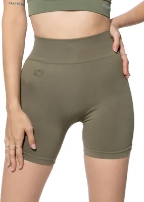 Produktbild von Stark Soul® Seamless kurze Leggings -OPAQUE- , blickdichte Fitness Short, Radlerhose, - Olive - Gr: XS
