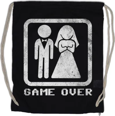 Produktbild von Urban Backwoods Wedding Game Over, Turnbeutel, Farbe: Schwarz