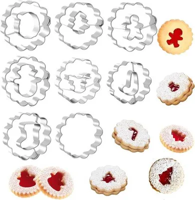 Produktbild von Famanu Ausstechformen Set 8-teilig - Mini geriffelte runde Plätzchenformen für gefüllte Kekse