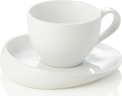 Produktbild von 24x Espressotasse mit Untertasse Set, 70 ml, weiß, Porzellan