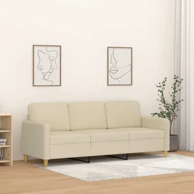 Produktbild von Design Möbel 3-Sitzer-Sofa Creme 180 cm Stoff - 2024 Neu
