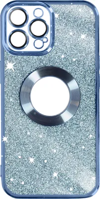 Produktbild von Avizar, Glitzer-Silikonhülle mit Chromumrandung für Apple iPhone 13 Pro Max, Blau