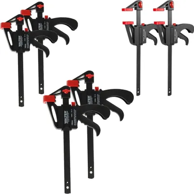 Produktbild von WALTER Schnellspannzwingen Set 6tlg. Spannweite 100, 150, 300mm Druckzwingen