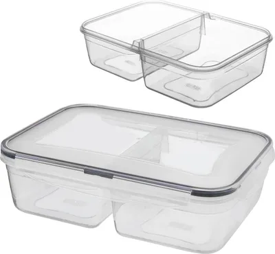 Produktbild von Orion Lunchbox | Lebensmittelbehälter mit Silikondichtung 2 Fächer aus Kunststoff luftdicht 2l