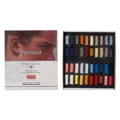Zdjęcie produktu dla Etui na pastele "A l'écu" - 40 połówek pasteli - Portret