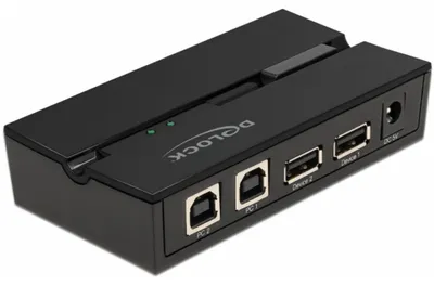 Productafbeelding van Delock USB 2.0-switch voor 2 computers, geschikt voor 2 apparaten