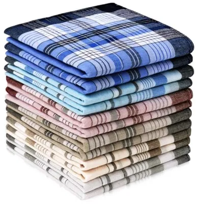 Produktbild von PromoHome® Herrentaschentücher 12er-Pack Baumwolltaschentuch-Set – Klassische Einstecktücher für Männer und Frauen – Hochzeit, Party, Alltag