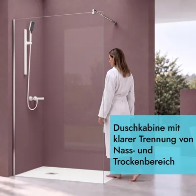 Produktbild von doporro Luxus Duschwand für Dusche Duschabtrennung 120x200cm Walk-In Dusche 8mm ESG-Sicherheitsglas Klarglas inkl. Nanobeschichtung Bremen01K