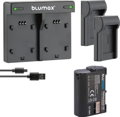 Produktbild von 1x Akku + Lader für Nikon EN-EL15C  A/B/C Z5 Z6 Z7 II D7500 2250 mAh (7,0V)