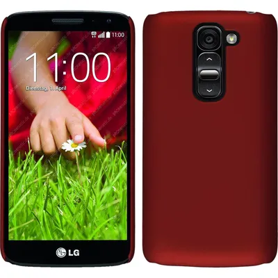 Produktbild von PhoneNatic Case kompatibel mit LG G2 mini - Hülle rot gummiert Hard-case + 2 Schutzfolien