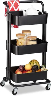 Immagine prodotto di Carrello da cucina resistente con ripiani, salvaspazio, su ruote