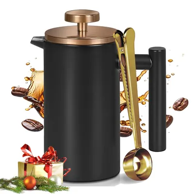 Produktbild von Edelstahl French Press Kaffeebereiter 1000ml mit Doppelwandiger Isolierung