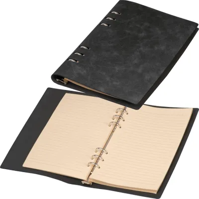 Produktbild von Ringbuch / DIN A5 / Notizbuch mit 200 linierten Seiten / Farbe: schwarz