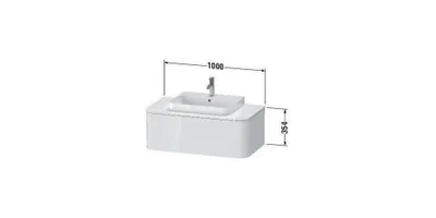 Produktbild von Konsolenunterschrank HAPPY D.2 PLUS 354x1000x550mm f Aufsatzbecken Happy D. für Aufsatzbecken Happy D.2, Happy D.2 P weiß supermatt