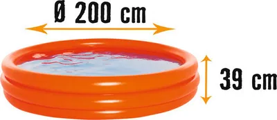 Produktbild von Planschbecken Kinderpool Kinder Aufstellpool 3-Ring-Pool orange