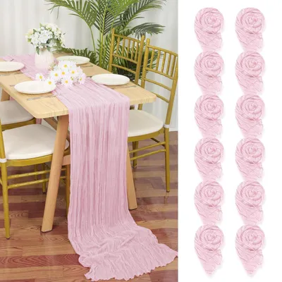 Zdjęcie produktu dla 12 sztuk Różowych Bieżników z Siatki - 55 x 300 cm