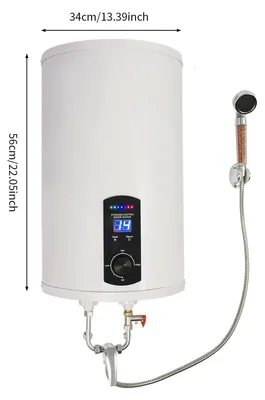 Obrázek produktu pro Elektrický ohřívač vody – nádrž 30 l – zástrčka 220 V (EU) – IPX4 – termostat 25–75 °C – smaltovaná vnitřní nádrž – bílá