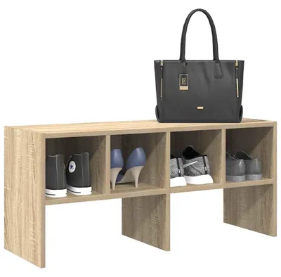 Image de Étagère à chaussures empilable en bois, dimensions : 89,5 x 30 x 40 cm