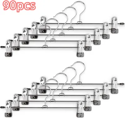 Produktbild von 90 Stück Kleiderbügel Clip,Klammerbügel Metall,Anti-Rutsch Hosenbügel Metall Kleiderbügel Rockbügel